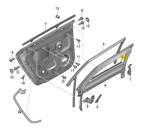 Moldura Hueco Ventanilla Int Tra Der Original A3 2004 - 2013