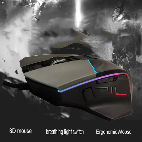 Ratón Para Juegos Rgb, Mouse Alambrico Gamer Con Luces Led