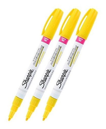 Set De 3 Marcador Amarillo Sharpie De Punta Fino Y Tinta A