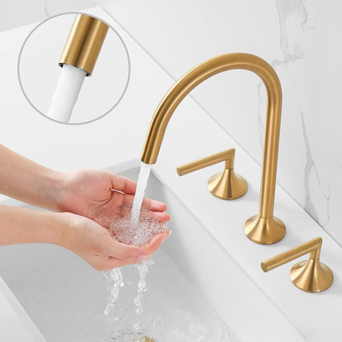 2-lever Handle 8 Inch Bathroom Sink Faucet With Pop Up Drain