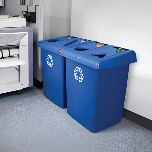 Rubbermaid Estación De Reciclaje Glutton De 4 Variantes Azul