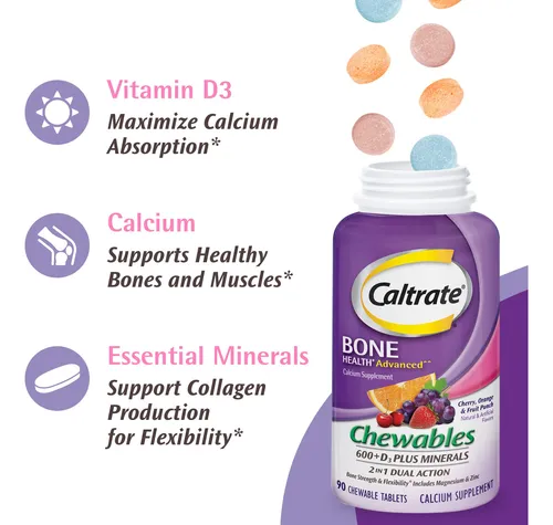 Caltrate Chewables: Fortalece Tu Huesos Con Calcio Y Vitamin