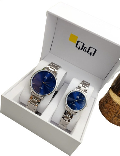 Pareja De Relojes Qyq En Acero Analogo + Envio