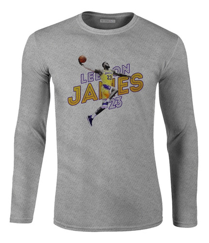 Camiseta Manga Larga Lebron James 23 Lakers Basketball Ikl