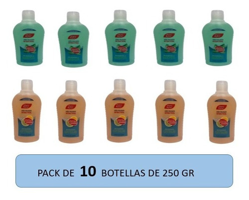 Jabón Líquido Para Manos, Pack De 10 Botellas 250 Gr