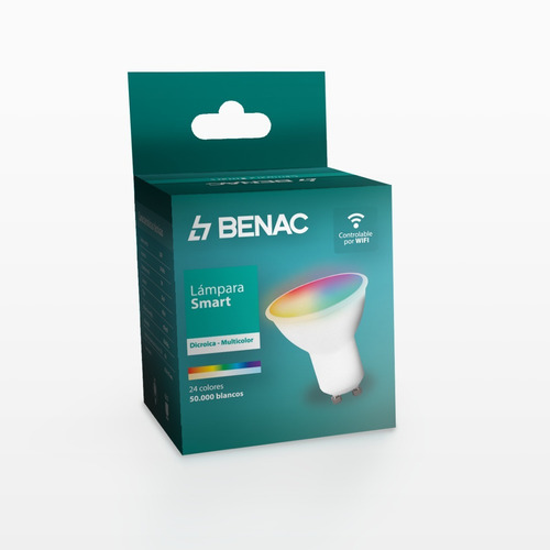Lámpara Dicro Rgb Smart Celu Inteligente 7w Wifi App Benac