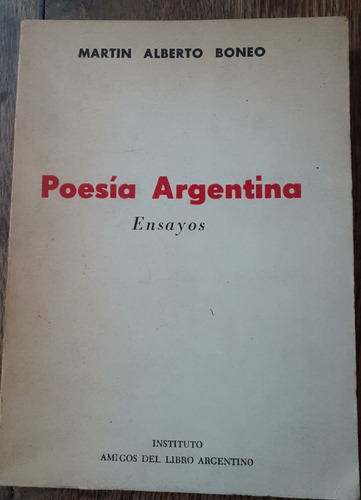 Boneo, Martín: Poesía Argentina. Ensayos. Dedicado, 1968