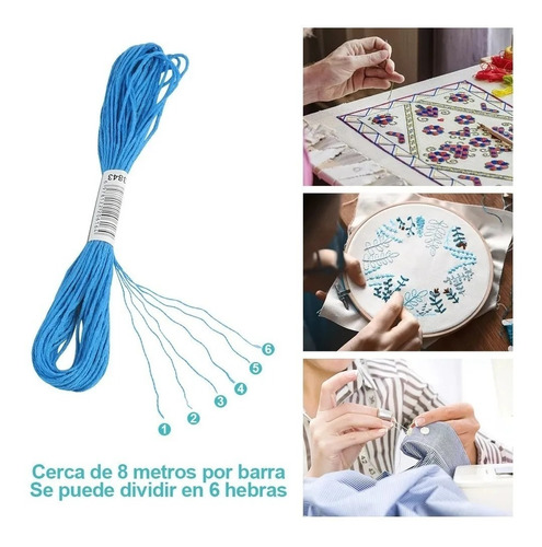 Imagen 7 de 7 de Hilo Para Bordar, 100 Madejas Colores Surtidos 100 Pza