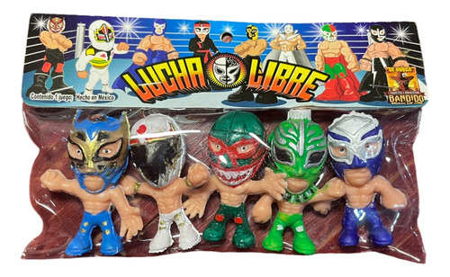 Pack 10 Pz De Mini Luchadores Cabezones 7 Cms 