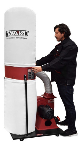 Colector De Polvo Portátil de uso Profesional Con motor de 2 HP 240 V. 60 Hz Tamaño: 85.1 x 54.6 x 198.1 cm Capacidad 5.7 pies cúbicos Entrada para dos puertos de 4" KN CP-2042B KNOVA