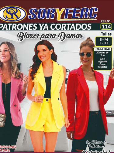 Patrón Ya Cortado Soryferc 114 Blazer Para Dama 