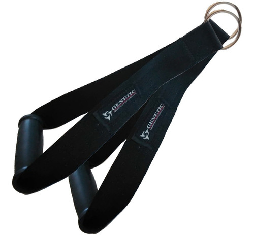 2 Agarres Poleas Jalones Tiras Multifunción Gimnasio Genetic Color Negro
