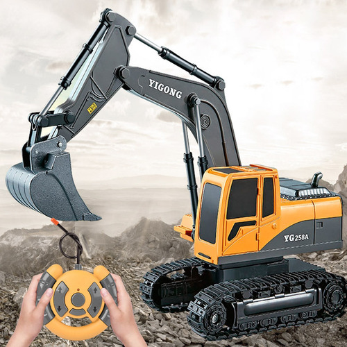 1:24 Excavadora Control Remoto Rc Juguete 6canal Alloy Color Naranja Claro