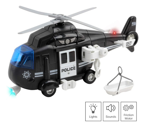 Vokodo Helicóptero De Policía 11 Con Luces Y Sonidos Emp...