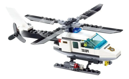 Helicoptero Da Polícia Swat Brinquedo Bloco Montar 102 Peças 102 Helicoptero