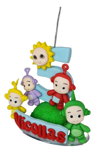 Vela Em Biscuit Teletubbies Com Nome
