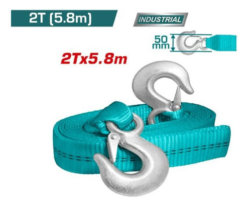 Cincha Cinta Remolque + Garfio 2 Ton X 5.8 M Total Thtts0206