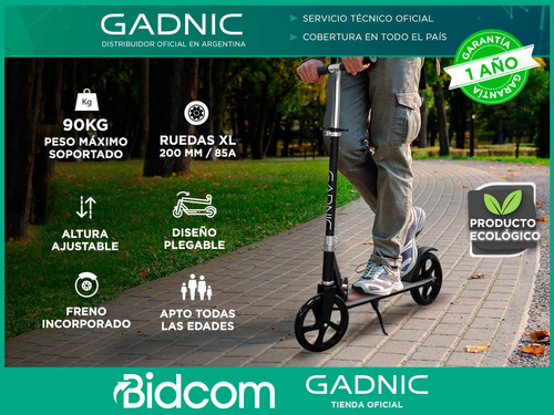 Imagen 2 de 10 de Monopatin Plegable Ruedas Siliconas Plegavble Transportable