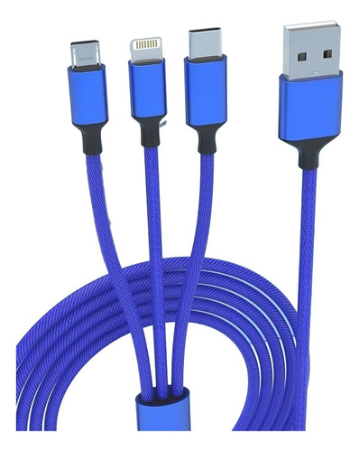 Cable Usb Tipo C/ Micro Usb/ Para iPhone 3 En 1