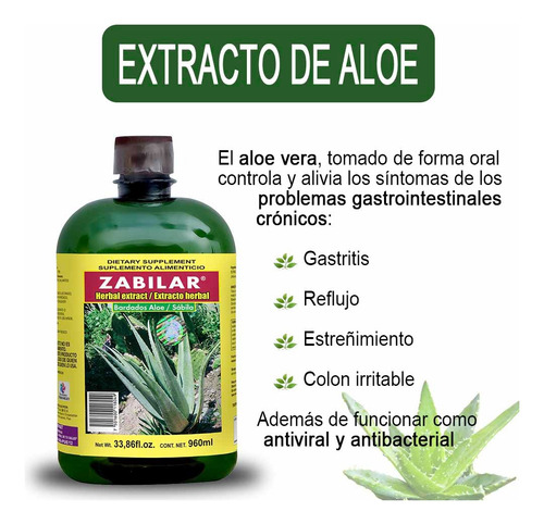 Aloe Vera 100% Extracto Natural 960ml 2pack