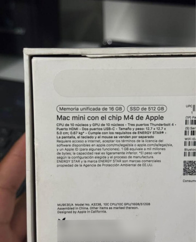 Apple Mac Mini M4 16gb (memoria Unificada) 256 Gb Plata Plat (Usado)
