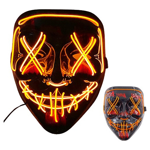 Mascara Halloween Luces Led Neón La Purga The Purge 