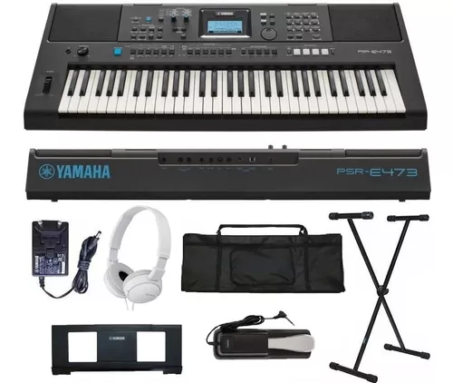 Teclado yamaha PSR-E473 Arranjador + fonte e estante partitura - Home