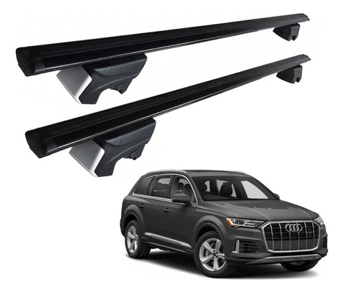 Rack Bagageiro Eqmax Beta Aluminio Preto Audi Q7 2022 2023