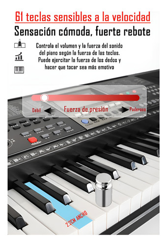 Teclado Musical Avanzado 61 Teclas Ym 928 Midi Velocidad