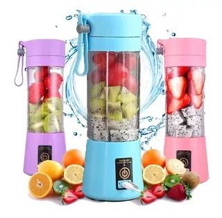 Mini Liquidificador Portátil Shake Suco Juice Cup 6 Laminas Cor Azul