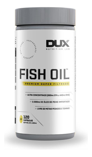 Fish Oil - Pote 120 Cápsulas Dux Nutrition Sabor Sem sabor Tamanho Natural