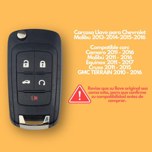 Carcasa Llave Gmc Terrain 2010 2011 2012 2013 2014 2015
