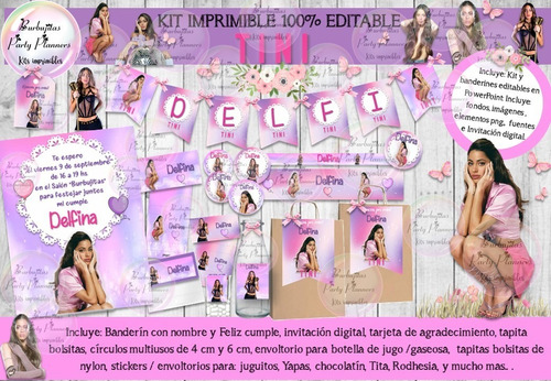 Kit Imprimible Candy Bar Tini Stoessel 100% Editable