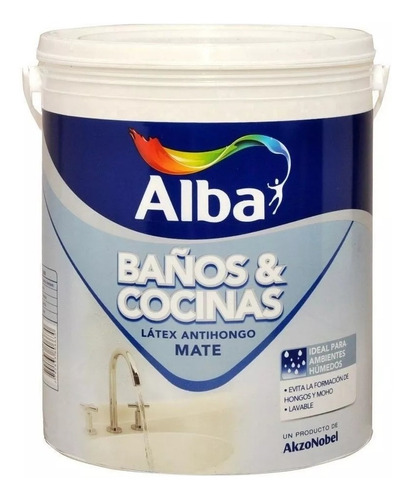 Latex Baños Y Cocinas Alba Antihongo X 1 Lts - Kromacolor