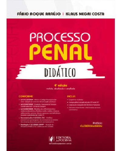 Libro Processo Penal Didatico 04ed 21 De Araujo Fabio Roque