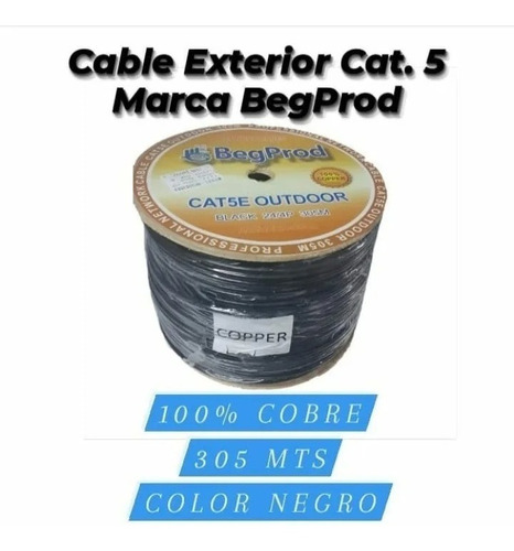 Cable Utp Cat5e 100% Cobre 305mts Marca Begprod