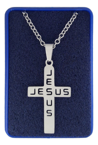 Dije Cruz Jesus + Cadena 50cm + Estuche