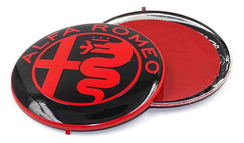 Emblema Adesivo Alfa Romeo 74mm Aluminio Capô Ou Portamala