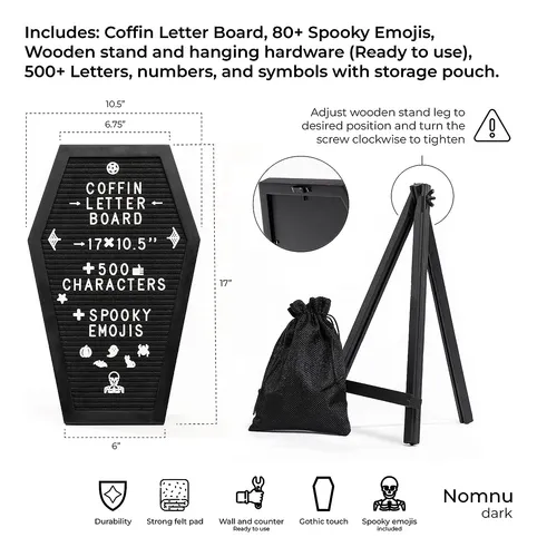Tablero De Letras De Ataúd Negro Con Emojis Espeluznantes...