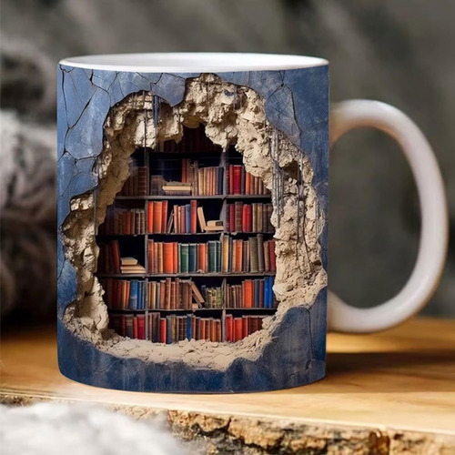Taza De Estantería 3d, Taza De Estantería De Biblioteca