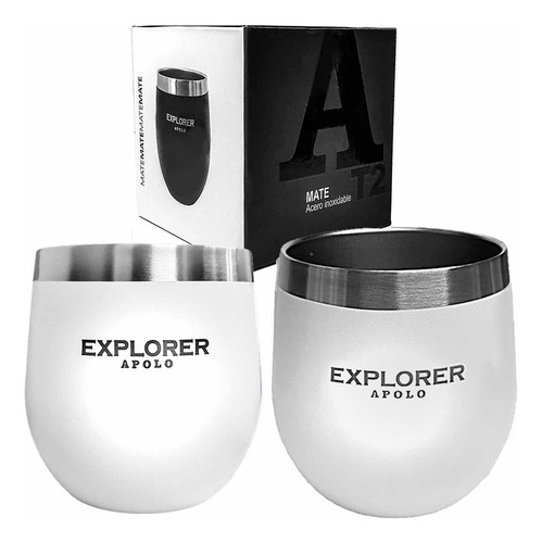 Imagen 3 de 9 de Termo Acero Inoxidable Explorer 1 Lt + Mate 193ml + Bombilla