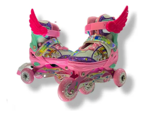 Kit Patines Unicornio De Aprendizaje Y En Línea Con Luces
