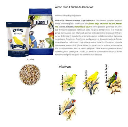 Alcon Club Farinhada Canário 250g Super Premium Kit Com 10