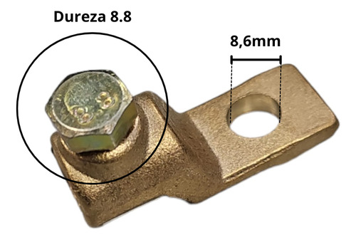 Terminal Batería Ojo De Bronce De 10mm- Con Perno