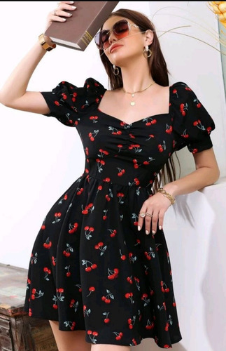 Vestido De Shein Estampado De Cerezas