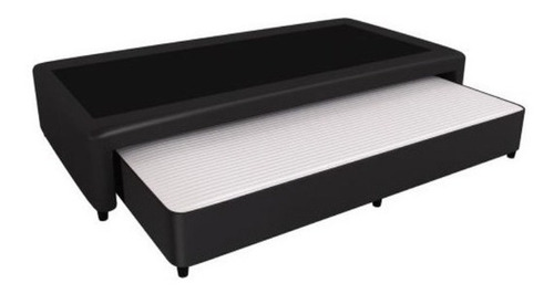 Sommier Carro Cama Marinera Ecocuero Negro 100 X 200 