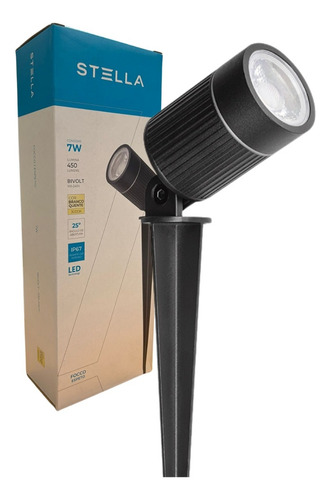 Kit 19x Espeto De Jardim Stella Focco 7w Quente Sth7703/30 Estrutura Preto
