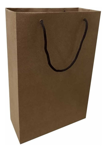 Sacola Papel Kraft 180g Resistente Com Ilhós - 100 Unidades