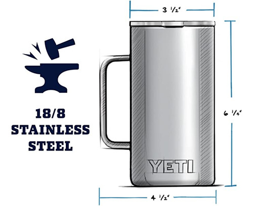 Yeti Tarro 24oz Termo Acero Inoxidable Vaso Térmico 710ml | Naranja