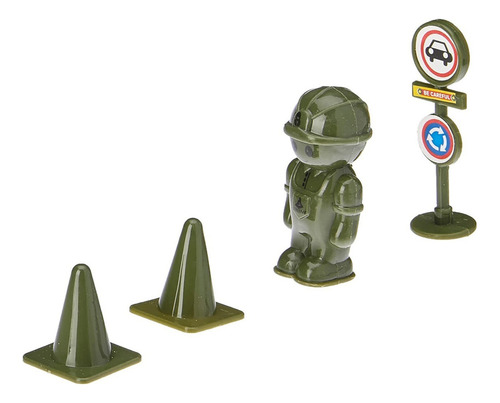 Cenário Exército C/ Acessórios E Veículos Forças Armadas Cor Verde